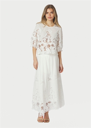 Fia embroiedery bluse White Neo Noir 